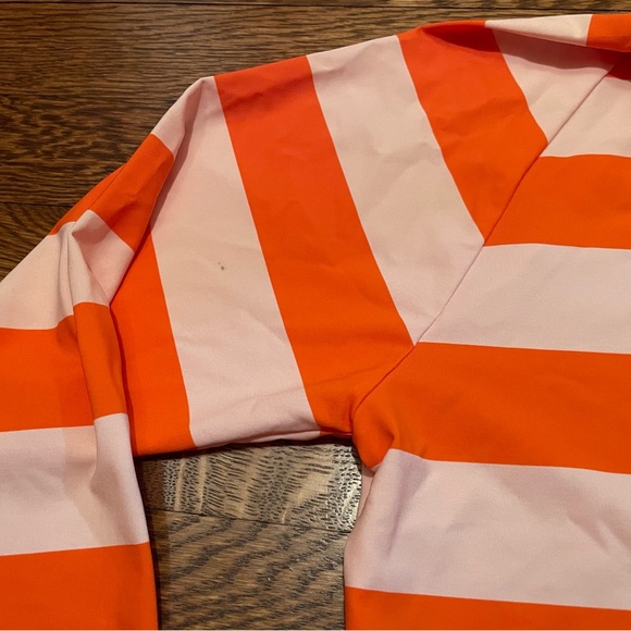 NWT Stella McCartney Orange Striped Flamingo Rash Guard Size 14 - Picture 12 of 12